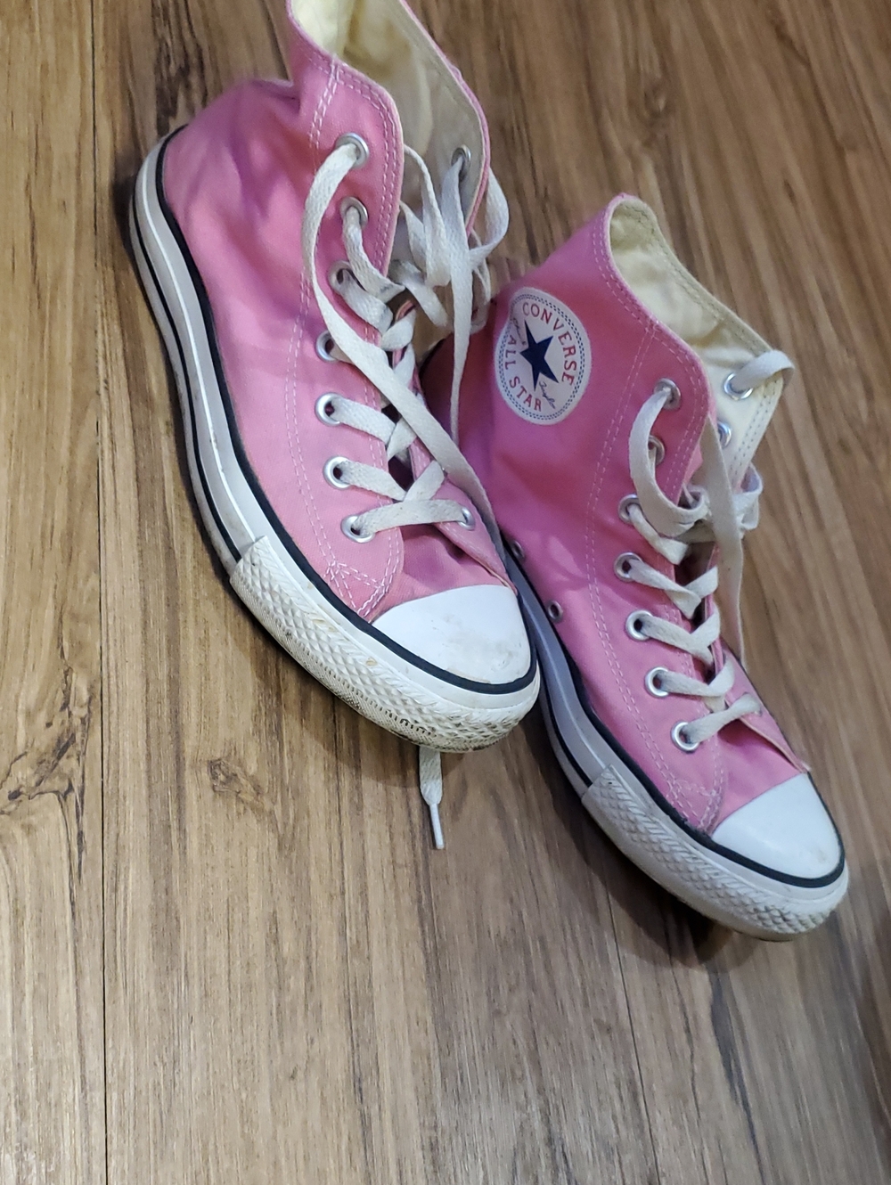 Converse Pink High-Top Sneakers with White Accents